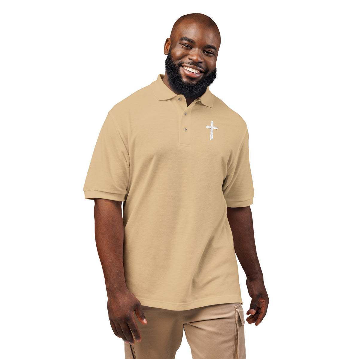 Embroidered Cross Polo Shirt