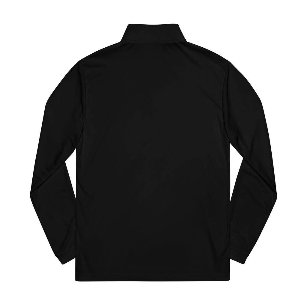 Embroidered Navy Quarter-Zip Pullover  Minimal Cross