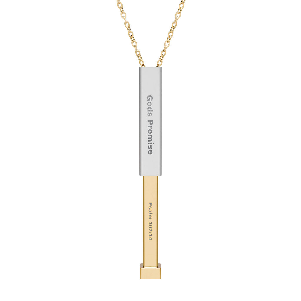 Hidden Message Sliding Blank Bar Necklace God's Promise