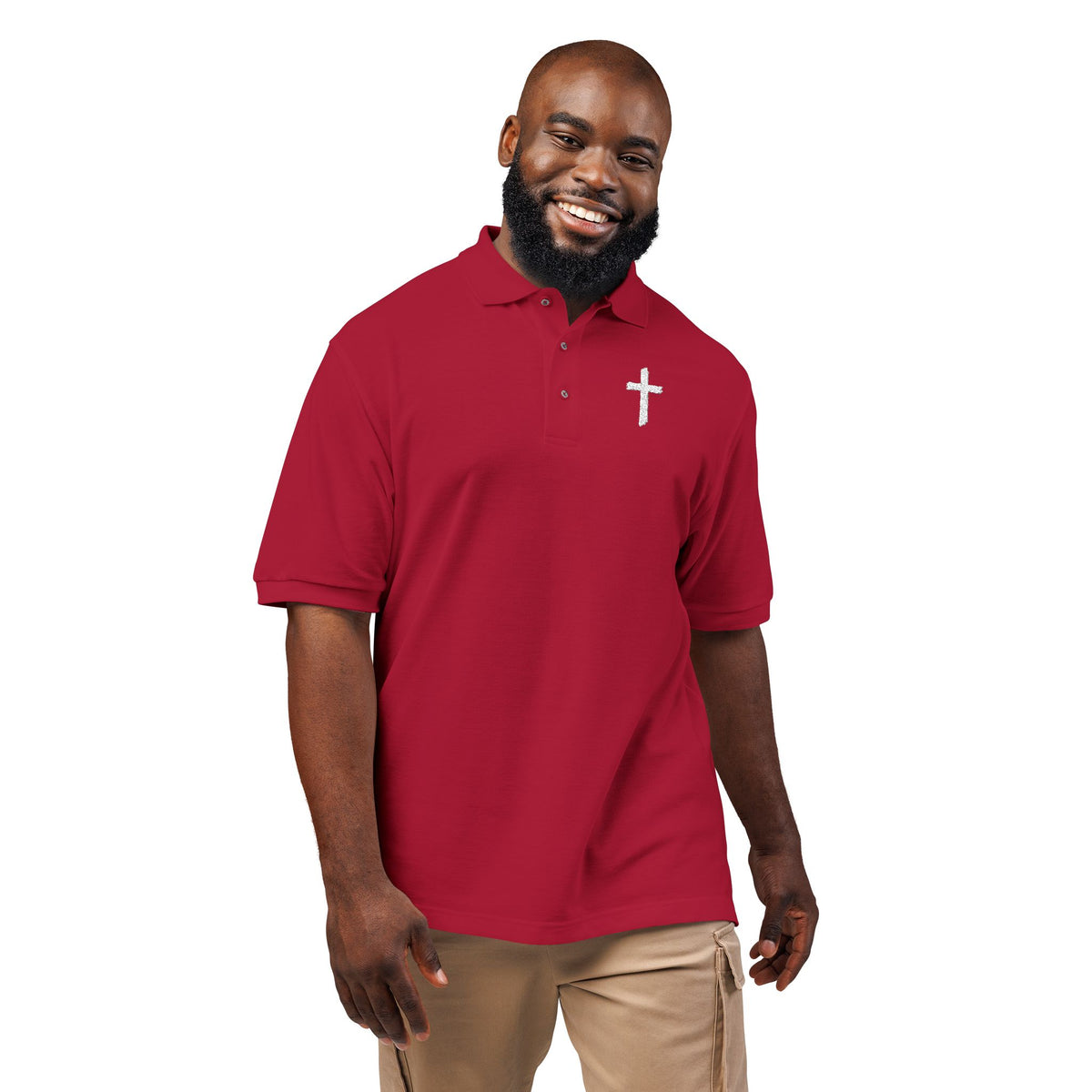 Embroidered Cross Polo Shirt